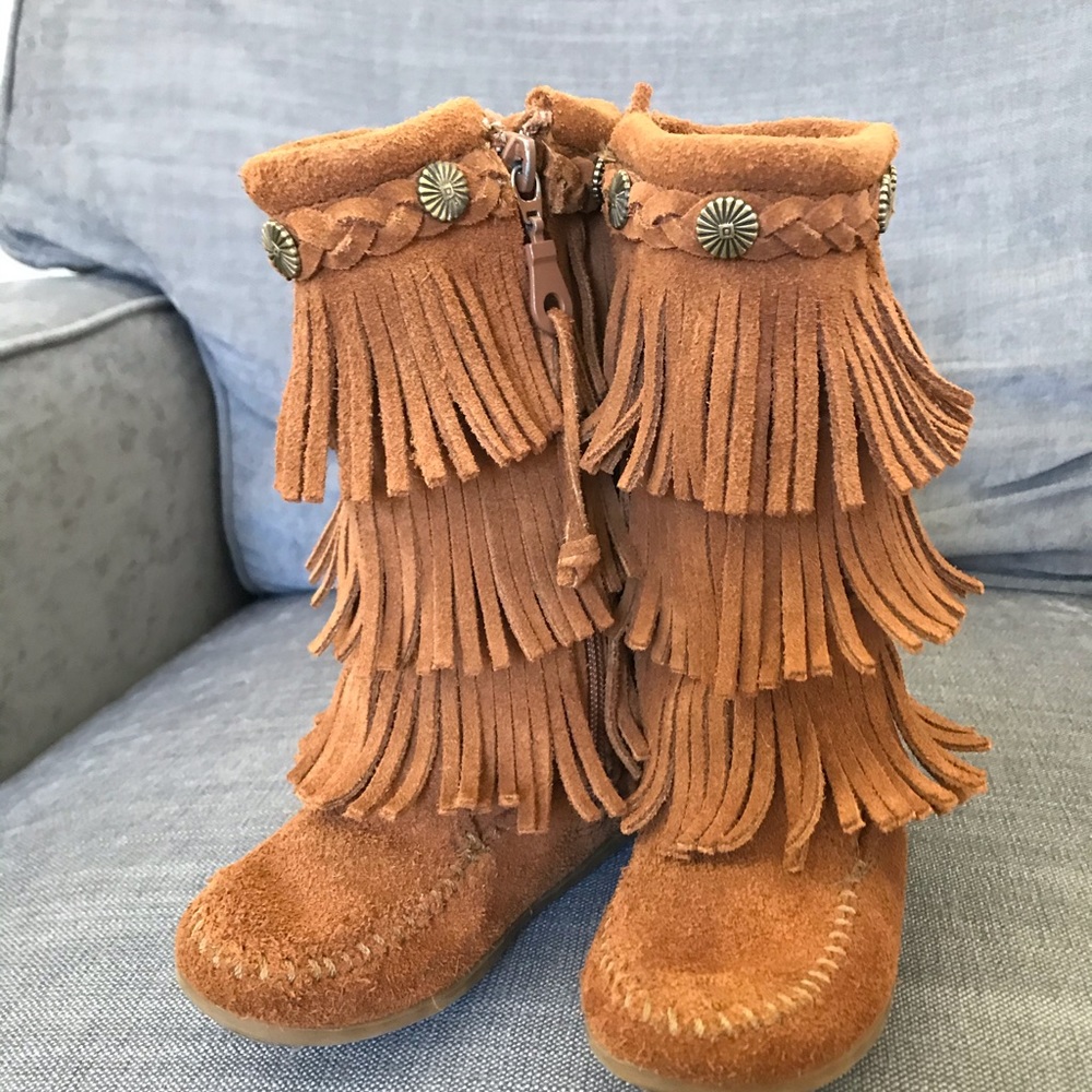 Brown or tan Fringe boots